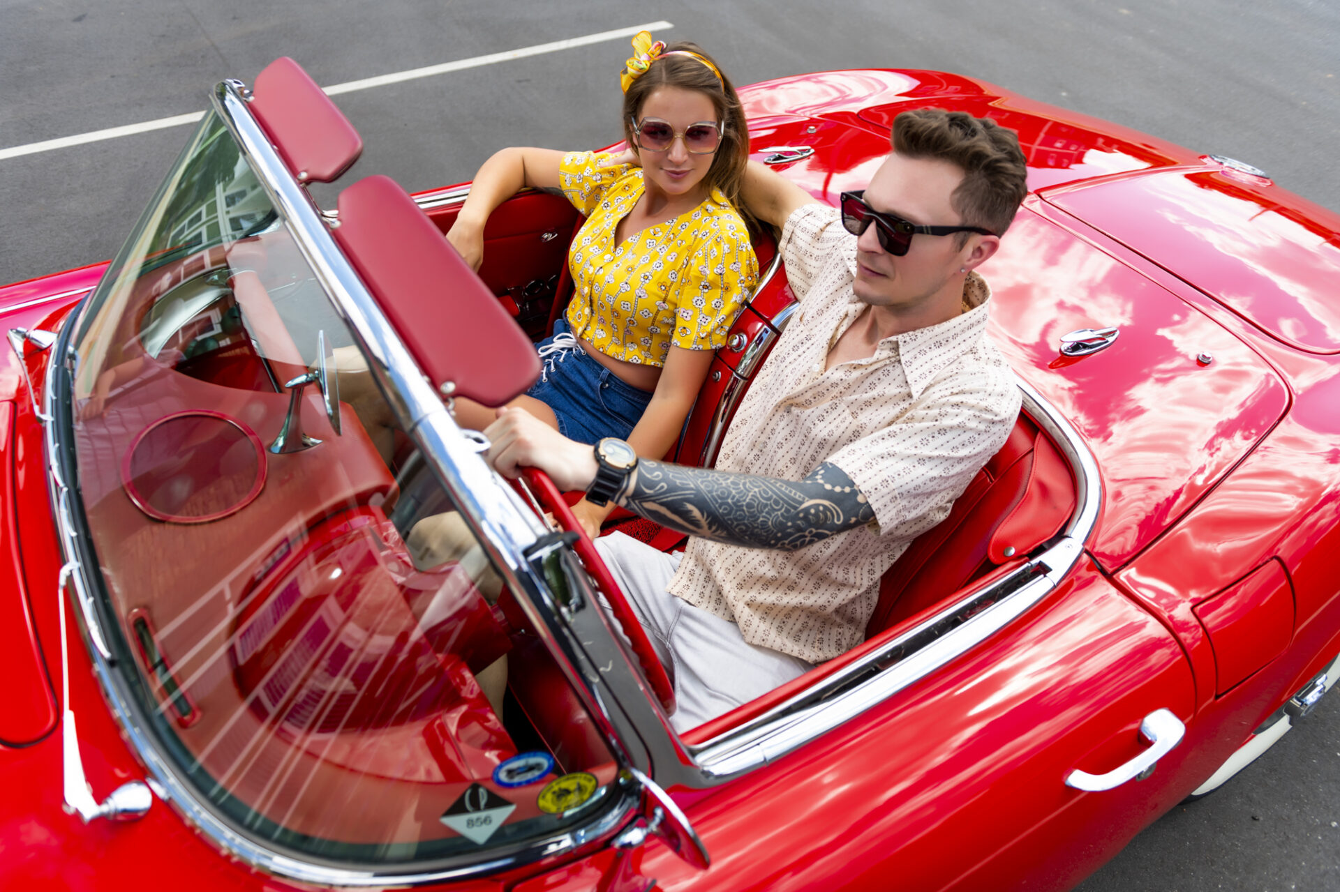 people in red car evolve companies blog