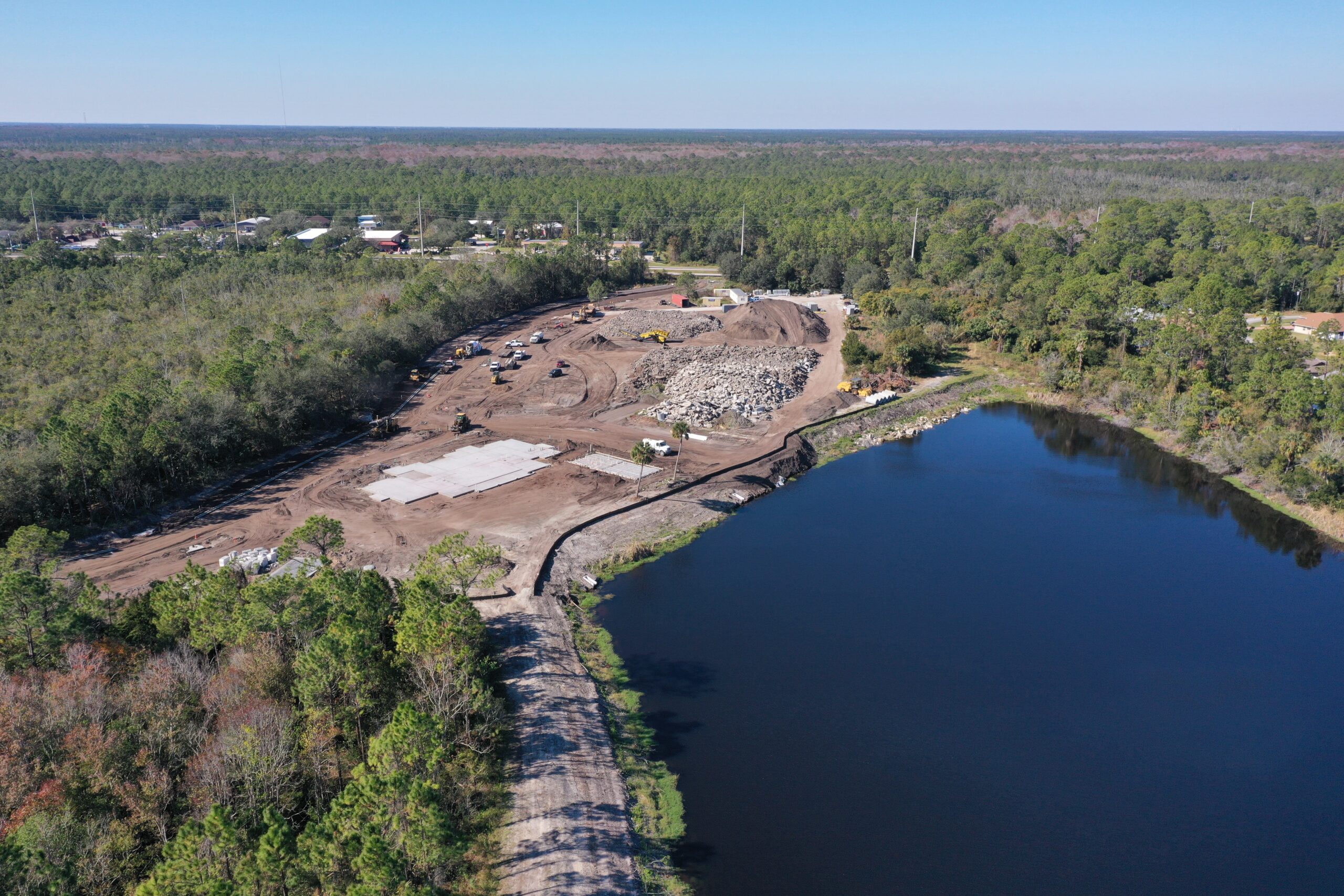 Evolve Palm Coast aerial of land and water