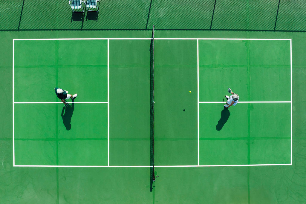 aerial view of pickleball courts at Evolve Waterford