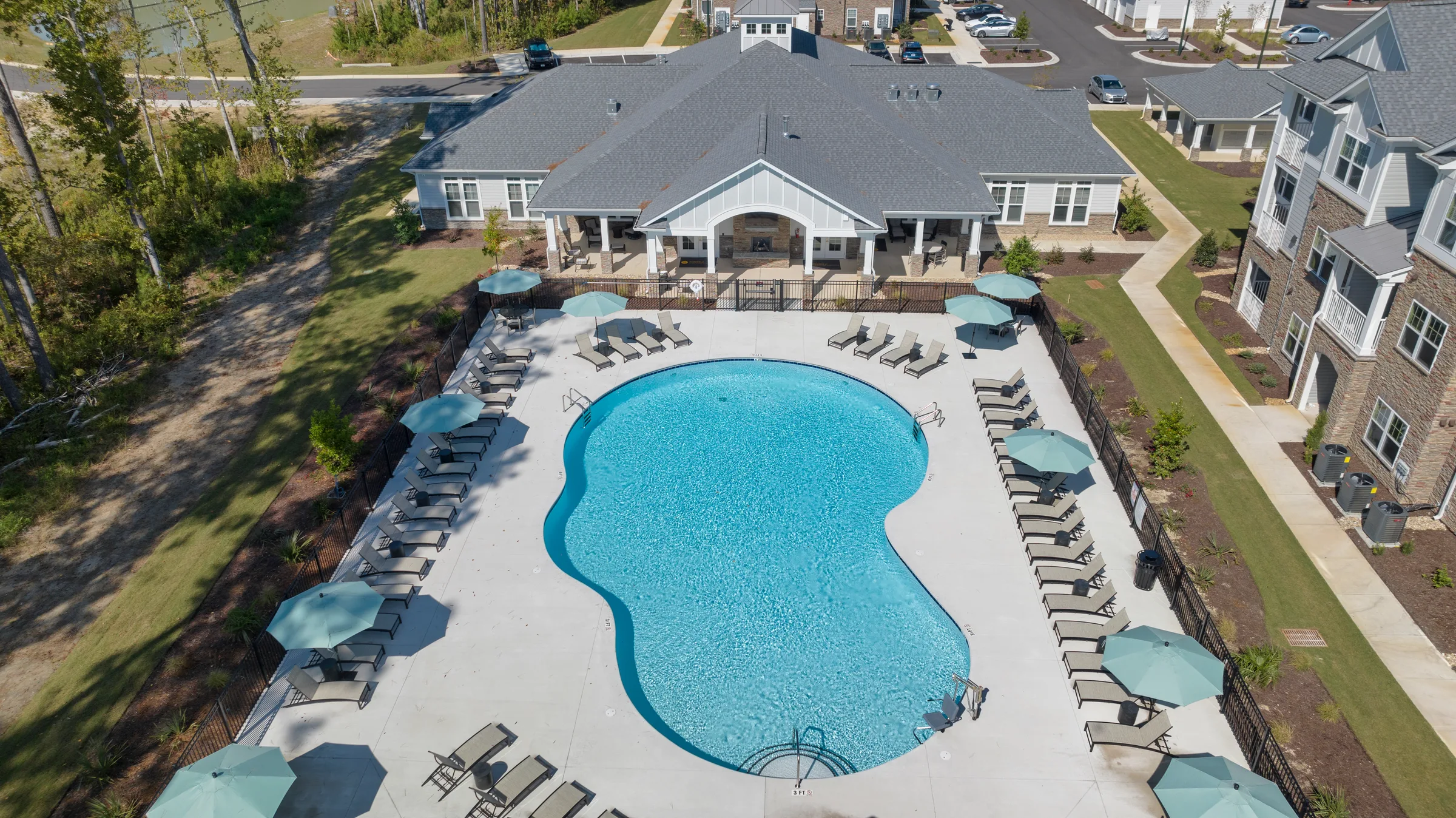 aerial view of pool at hudson at carolina colours